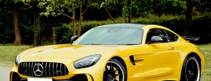 Yellow Mercedes-benz Beside Trees