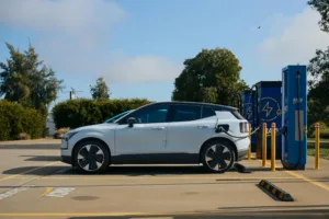 Electric Car Charging at Station in Australia