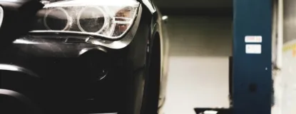 black car in grayscale photography